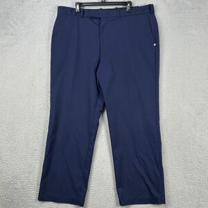 RLX Ralph Lauren Mens Golf Dress Pants 40X30 Blue Flat Front Straight Leg Pocket